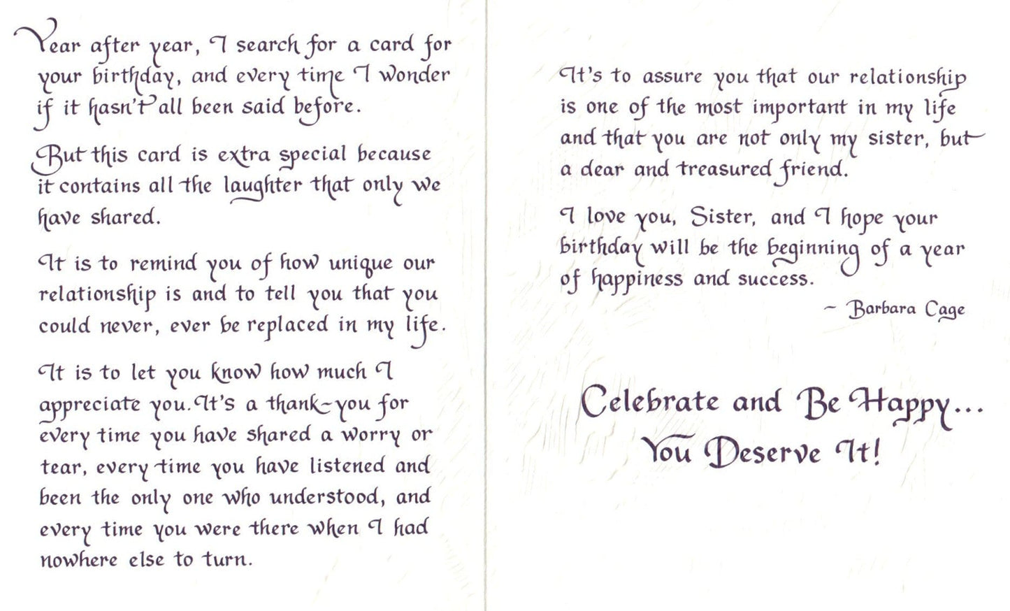 Sister, This is a Very Special Birthday Card