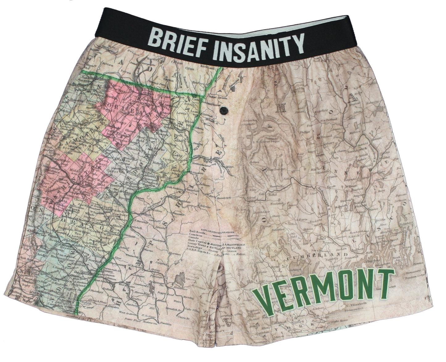 Vermont Map Boxer Shorts -