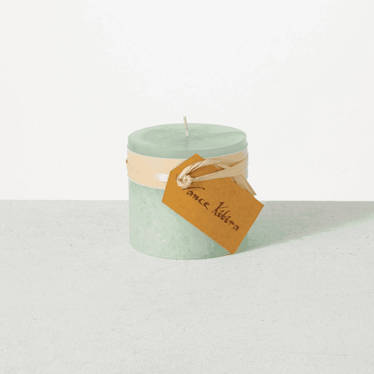 Timber Pillar Candle (3") Aqua