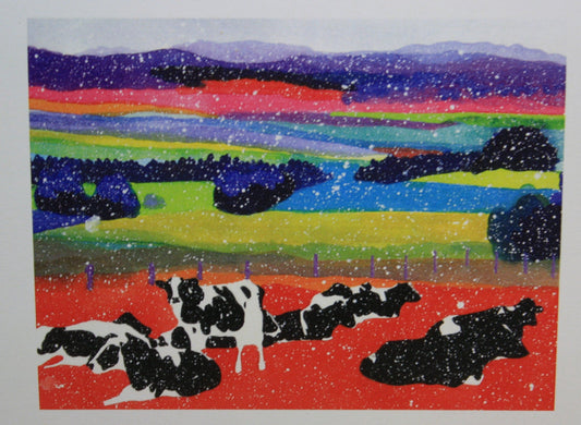 Snowy Fields Woody Jackson Christmas Card