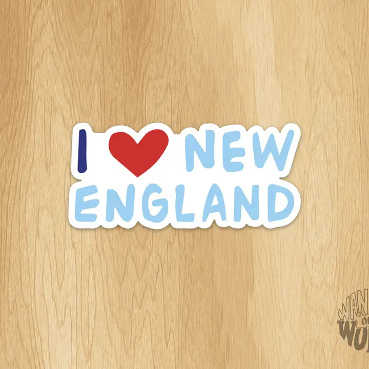 Hand-Lettered I Heart New England Sticker