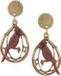 Cardinal On Filigree And  Tree Earring