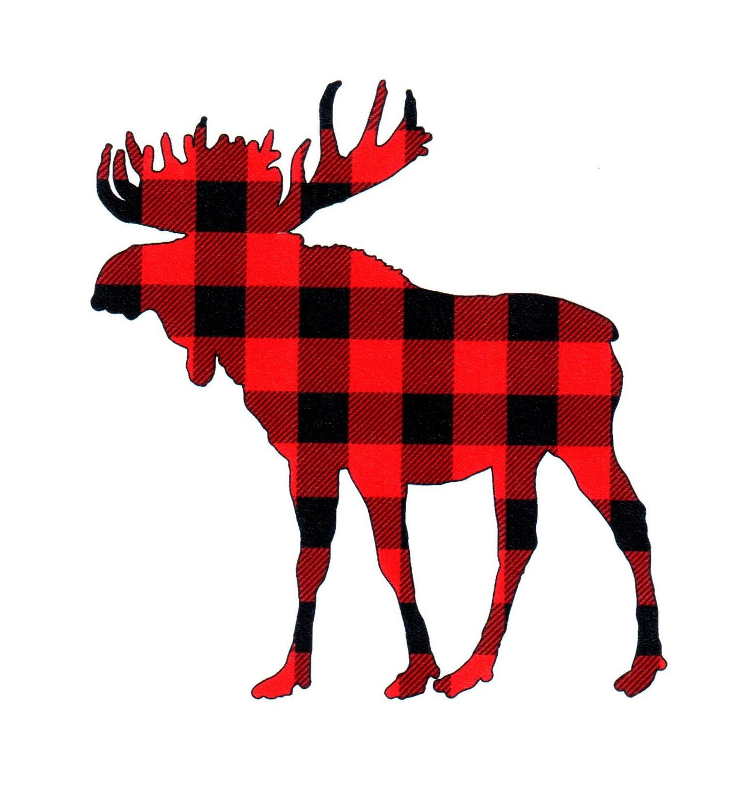 Plaid Moose Sticker