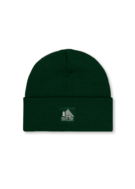 Cuffed Ribbed Beanie - Green