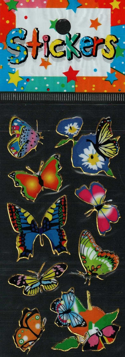 Full Color Sticker Sheet -  Floral Butterfly 9 pc - Shelburne Country Store