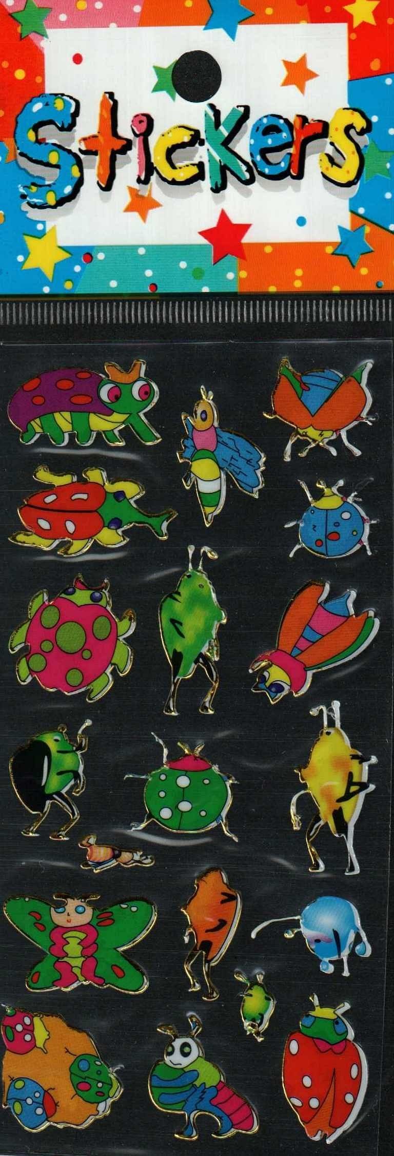 Full Color Sticker Sheet -  Cartoon Insects - Shelburne Country Store