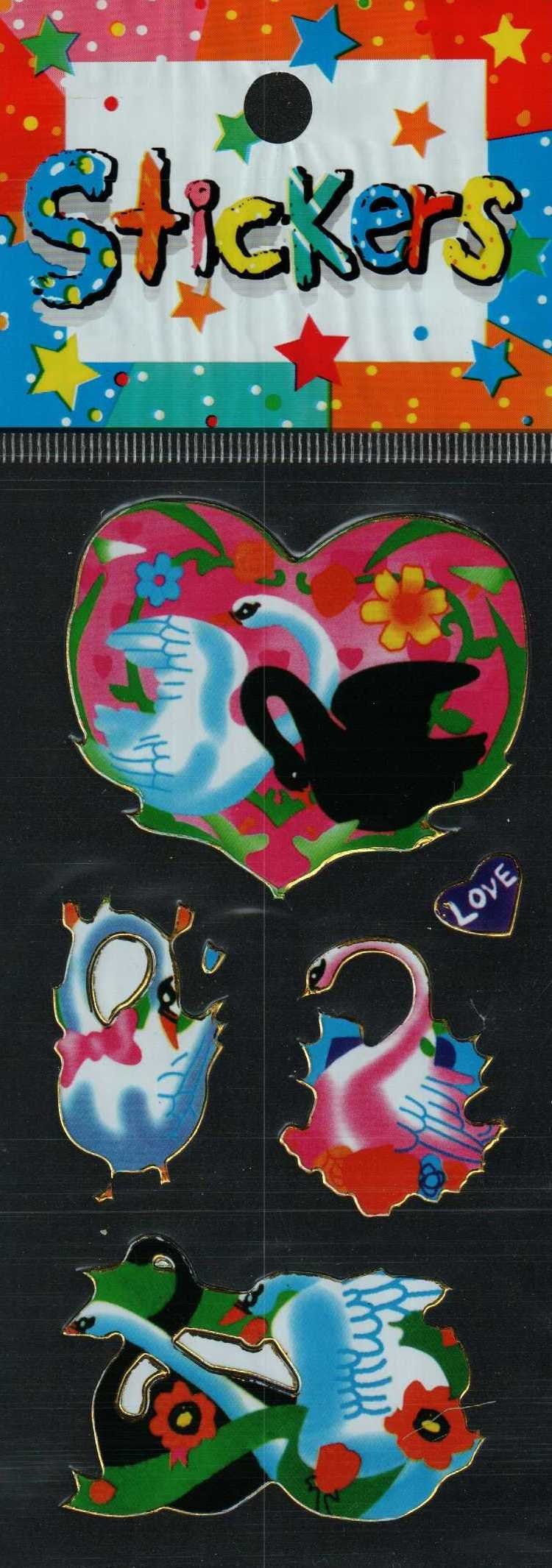 Full Color Sticker Sheet -  Love Swan - The Country Christmas Loft