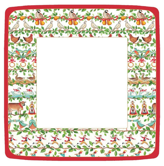 Caspari 12 Days of Christmas Paper Goods - Dinner Plate - The Country Christmas Loft