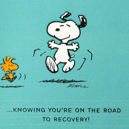 Peanuts Snoopy Road to Recovery Happy Dance Get Well Card - Shelburne Country Store