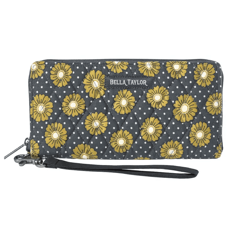 Dotted Daisy Charcoal Rfid Envelope Wallet - Shelburne Country Store