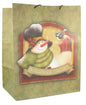 Matte Finish Deluxe Gift Bag - Snowman With Birds - - Shelburne Country Store