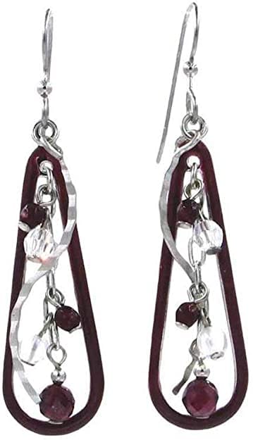 Burgundy Bead Swirl Teardrop Earrings - Shelburne Country Store