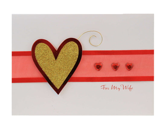 For My Wife Gold Heart Valentine's Day Card - Shelburne Country Store