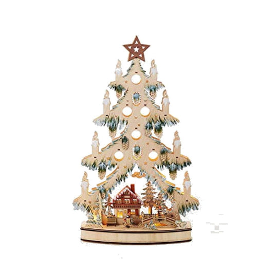 Rustic Pinecone Tree Wooden Lighted Village - Shelburne Country Store