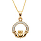 Claddagh Pave Set Necklace Gold 10K - Shelburne Country Store