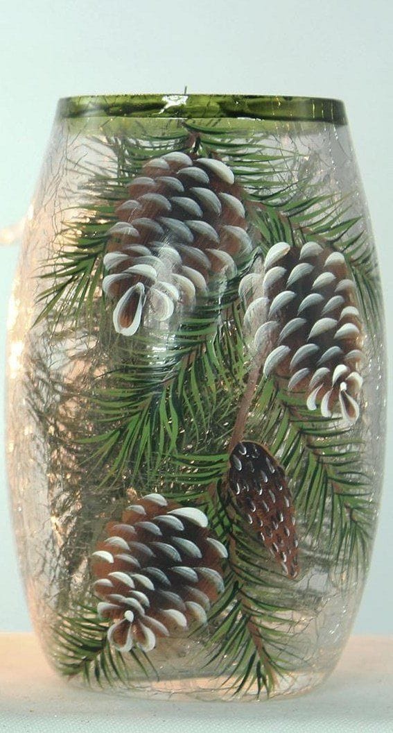 Lighted Crackle Pinecone #2 - - Shelburne Country Store