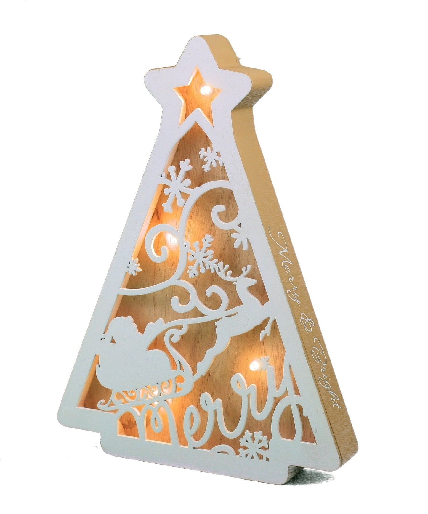 Wooden LED  Winter Scene Tabletop Tree - - Shelburne Country Store