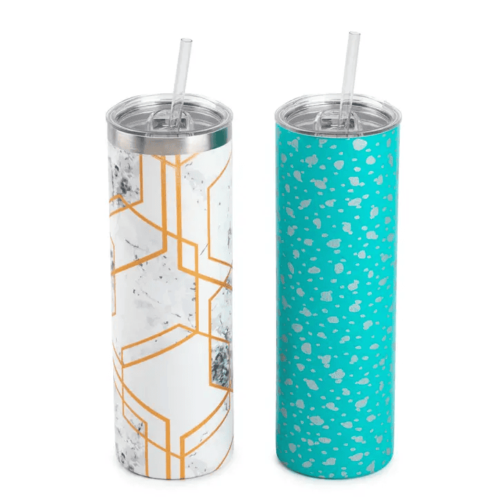 30 oz. Skinny Tumbler - White/Gold Marble - Shelburne Country Store