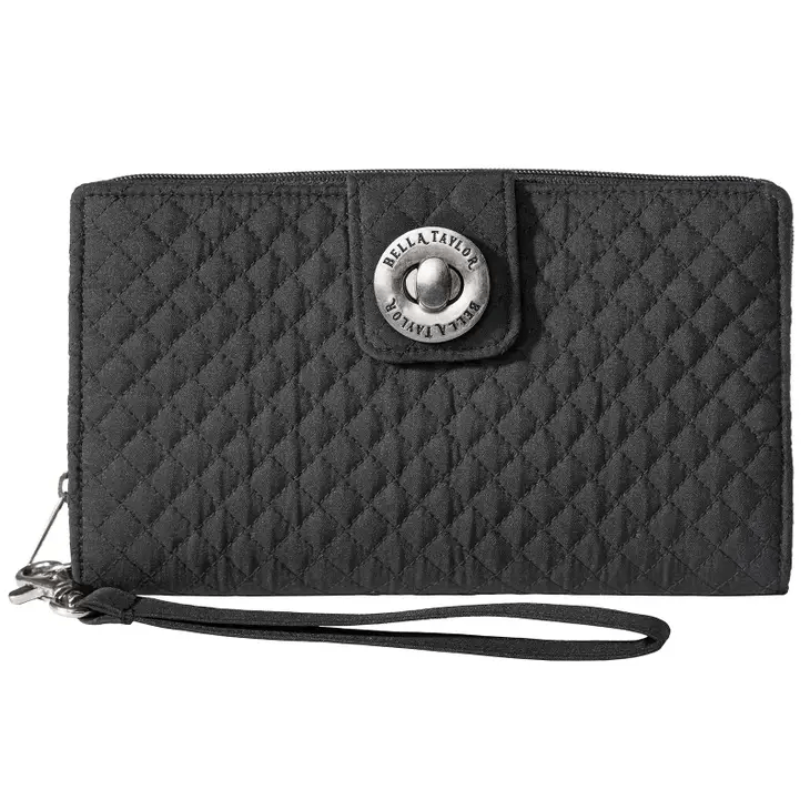 Bella Taylor Solid Black - RFID Modern Wristlet Wallet