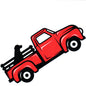 Red Pickup Truck with Dog Sticker - Shelburne Country Store