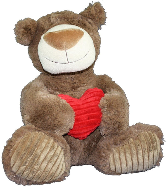 Aurora Mocha Latte Teddy Bear With Stuffed Heart - - Shelburne Country Store