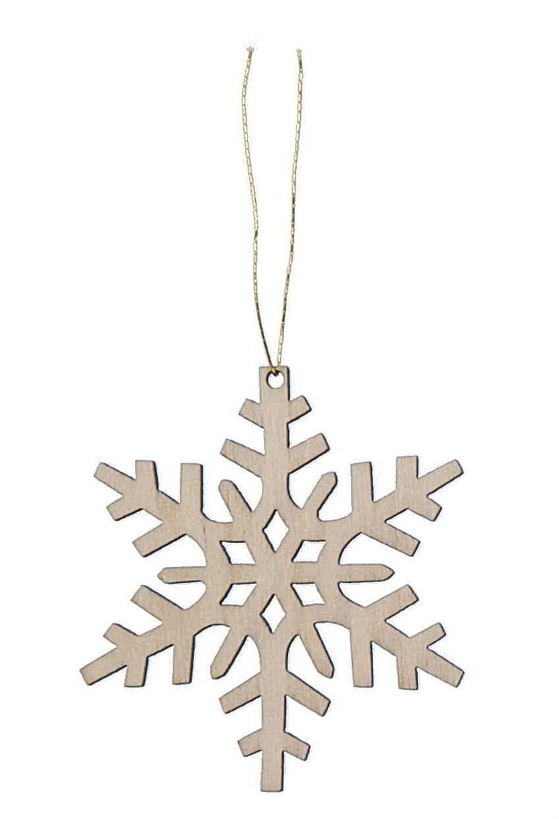 Snowflake Ornaments - Set of Seven - Laser Cut Wood - LaserTrees
