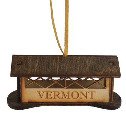 Wooden 3D Vermont Covered Bridge Ornament - Shelburne Country Store