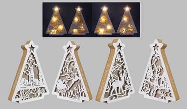 Wooden LED  Winter Scene Tabletop Tree - - Shelburne Country Store