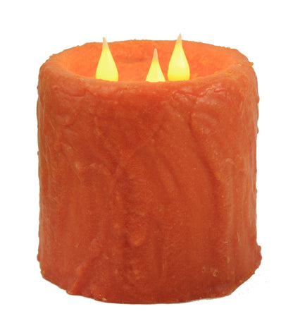 Three Wick Waxed LED Candle - - Shelburne Country Store