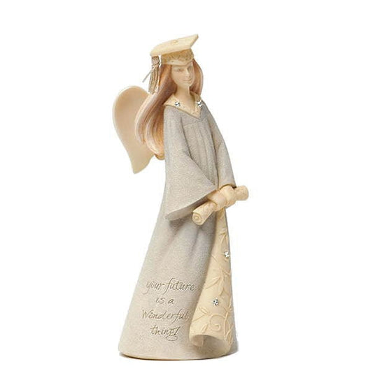 Foundations Graduation Mini Angel Stone Resin Figurine - 4.25" - Shelburne Country Store