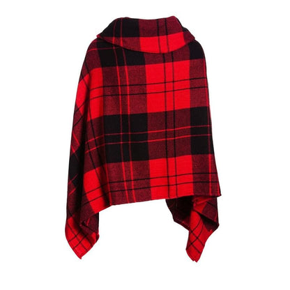 Acrylic Check Plaid Poncho - Shelburne Country Store