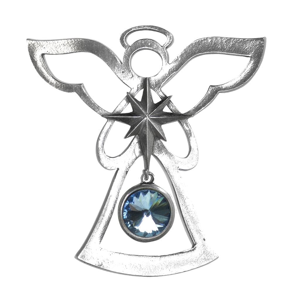 Pewter Angel Ornament with Birthstone - - Shelburne Country Store