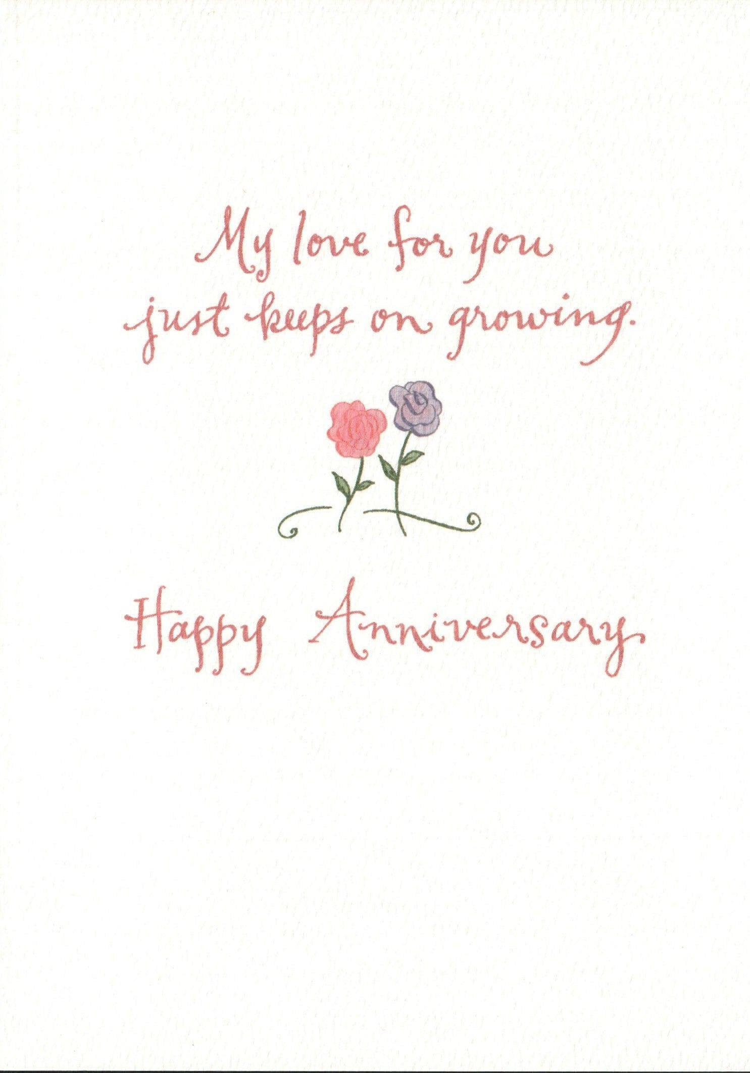 Anniversary Card - My Love Keeps Growing - Shelburne Country Store