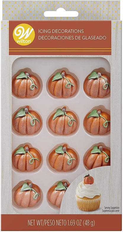 Shimmer Pumpkin Icing Decorations - 12 Piece - Shelburne Country Store
