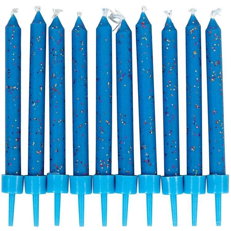 Blue Glitter Birthday Candles - 10 Count - Shelburne Country Store
