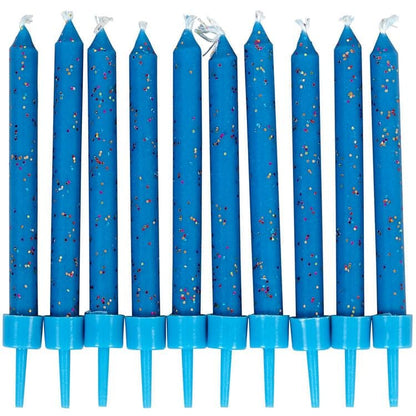 Blue Glitter Birthday Candles - 10 Count - Shelburne Country Store
