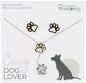 Dog Lover - Rhodium Plated Adjustable Necklace and Earring Set - Shelburne Country Store