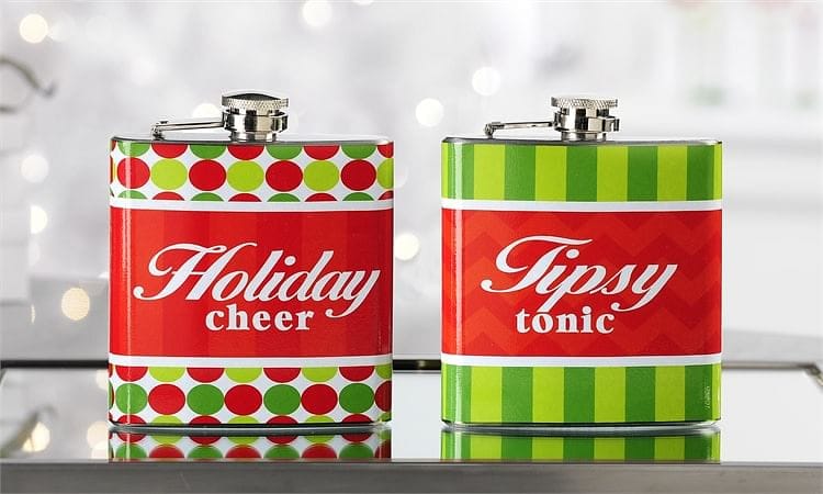 Christmas 6 oz Hip Flask - - Shelburne Country Store