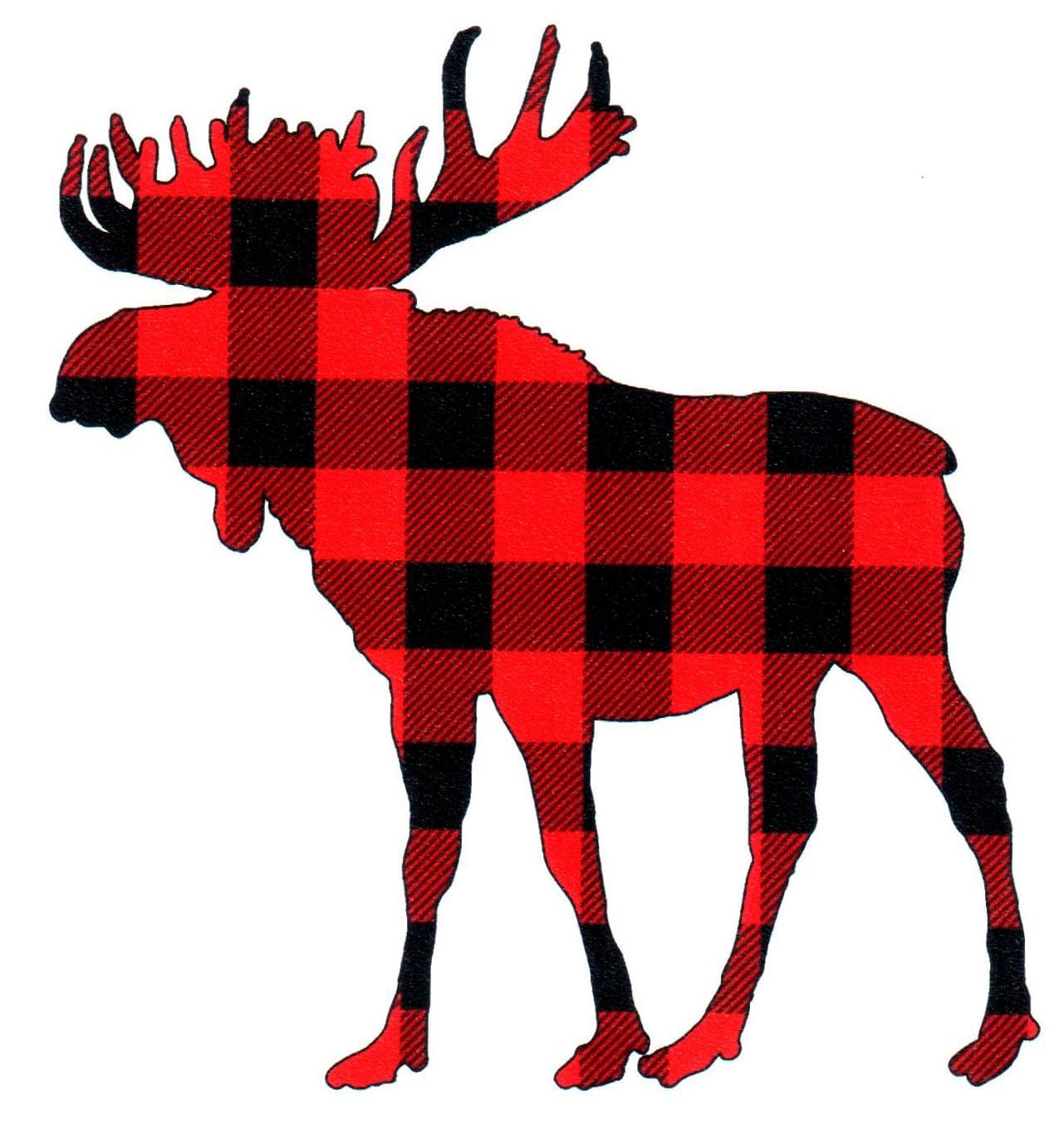 Plaid Moose Sticker - Shelburne Country Store