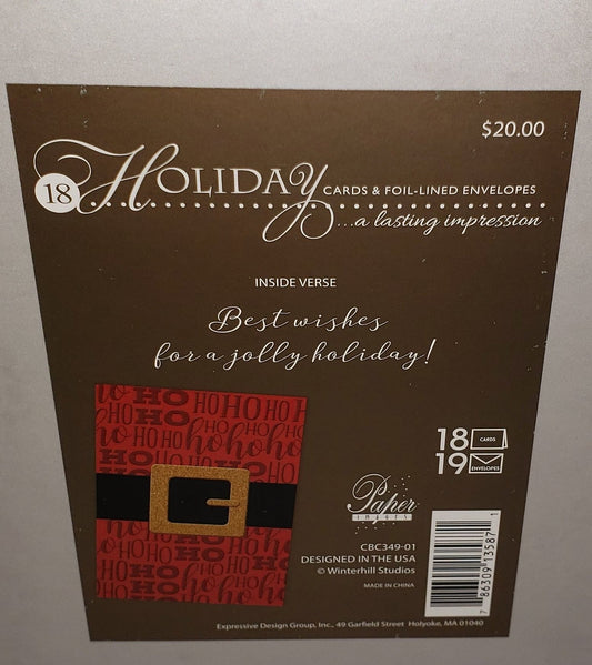 Holiday Luxury Favorites 18 Card Box - Santa's Belt - Shelburne Country Store