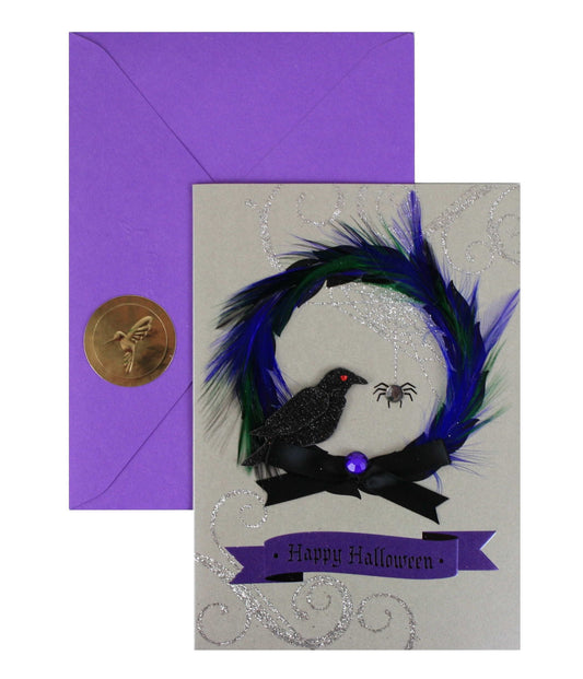 Crow Wreath Halloween Card - Shelburne Country Store