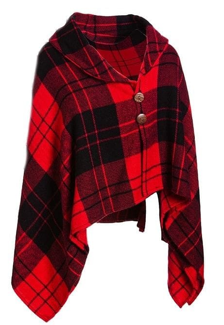 Acrylic Check Plaid Poncho - Shelburne Country Store