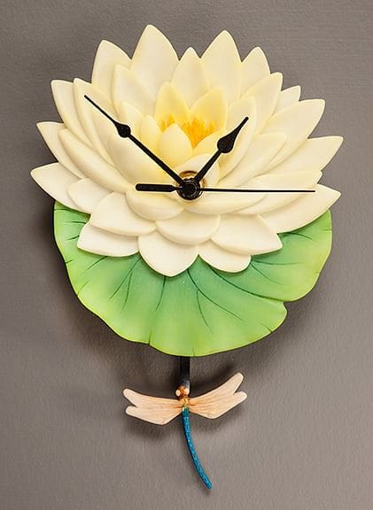 Water Lily and Dragonfly Pendulum Clocks - Shelburne Country Store