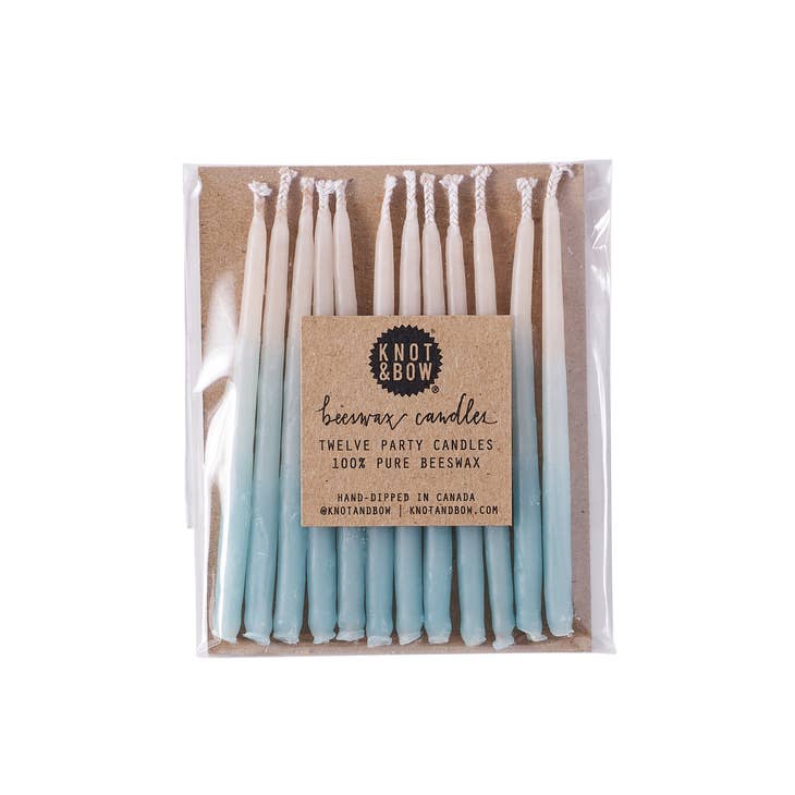 Aqua Ombre Beeswax Birthday Candles - Shelburne Country Store