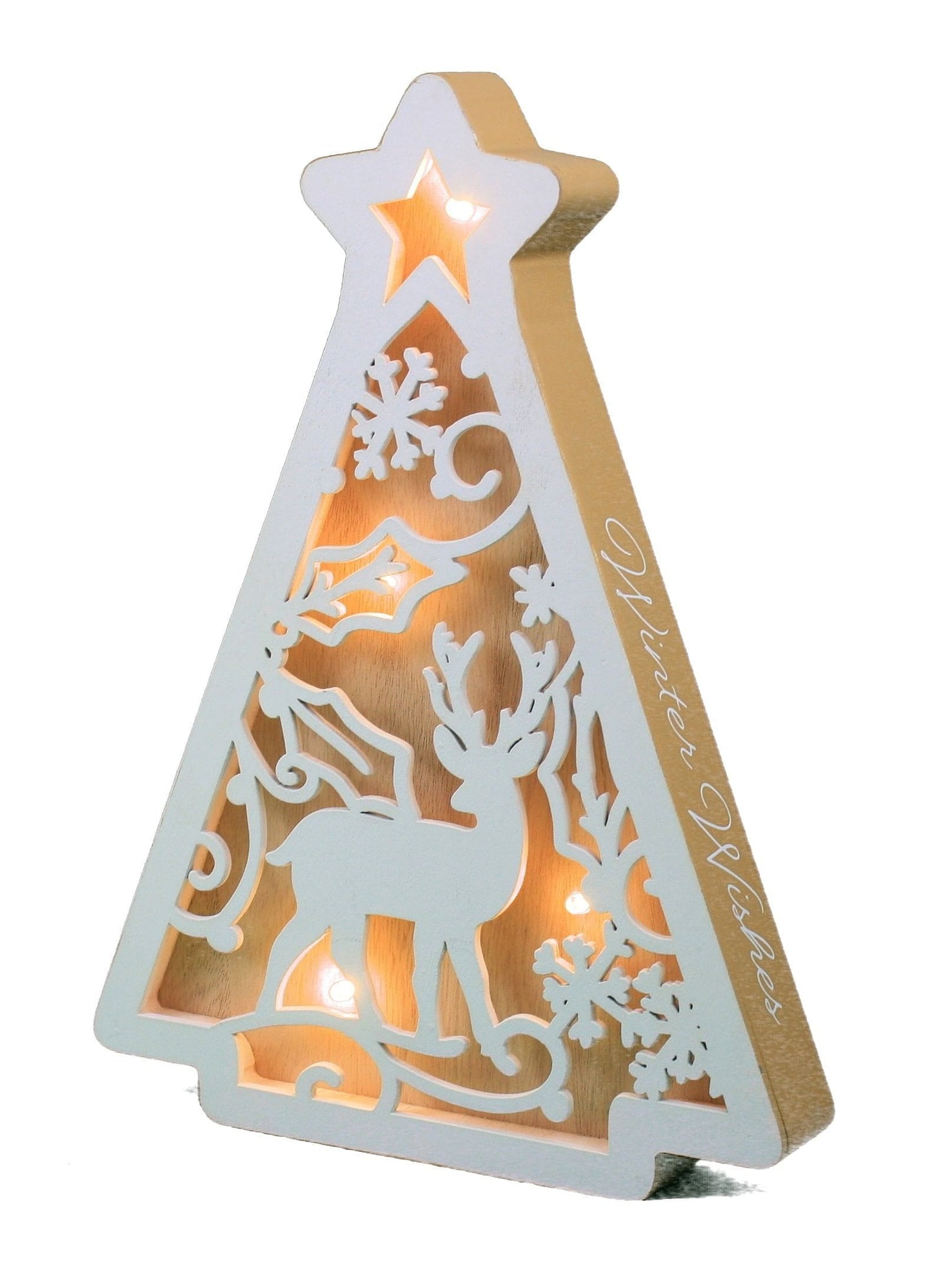 Wooden LED  Winter Scene Tabletop Tree - - Shelburne Country Store