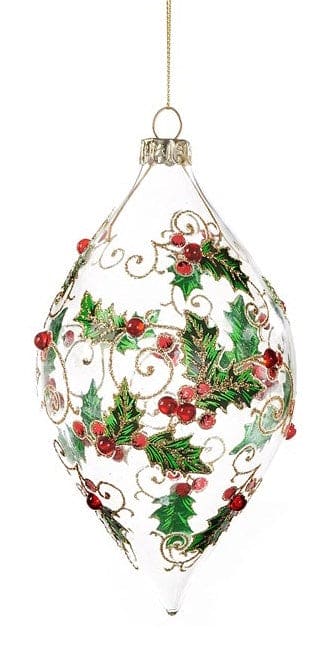 Glass Ornament With Mistletoe - - Shelburne Country Store