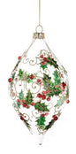 Glass Ornament With Mistletoe - - Shelburne Country Store