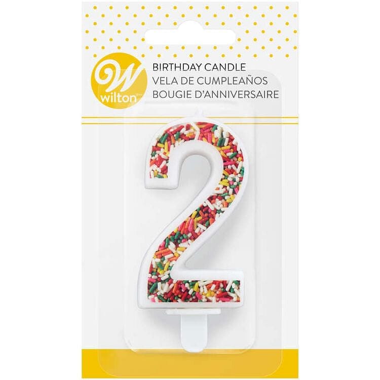 Sprinkle on the Birthday Fun Number 2 Birthday Candle - Shelburne Country Store
