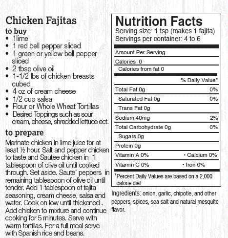 Halladay's Chicken Fajita Seasoning Mix - Shelburne Country Store