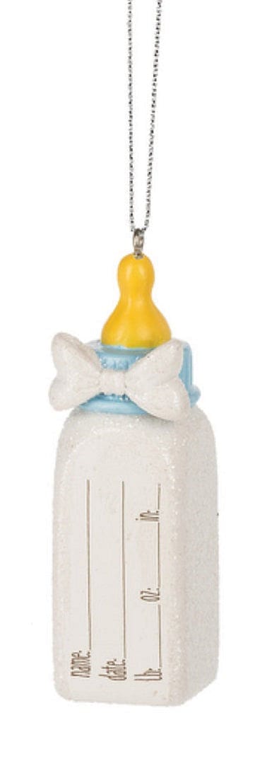 New Baby Bottle Ornament -  Blue - Shelburne Country Store